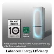 LG Réfrigérateur LG, congélateur en bas, capacité 344 litres, smart inverter , GW-B459FS6W, thumbnail 10